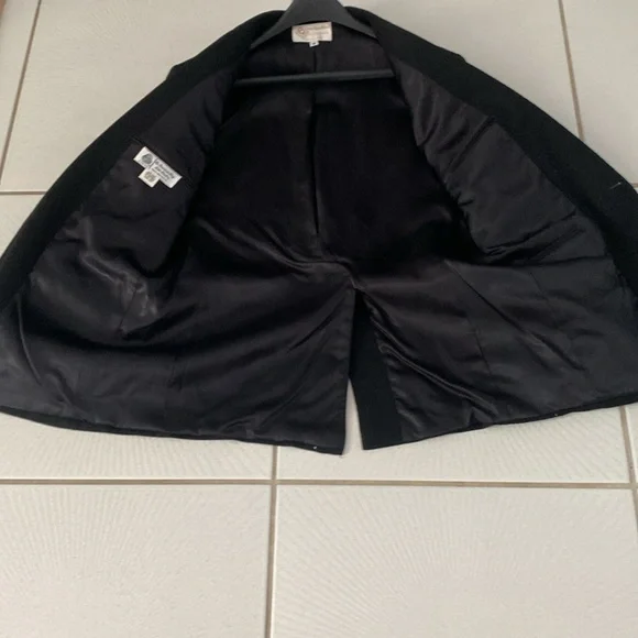 Vintage 90’s Overqualified men’s black wool jacket sequined Paris Eiffel Tower L - Picture 6 of 9